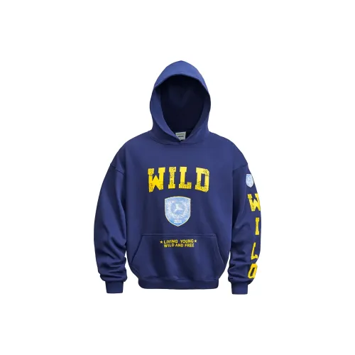 WILDX 다크 블루 남녀공용 맨투맨