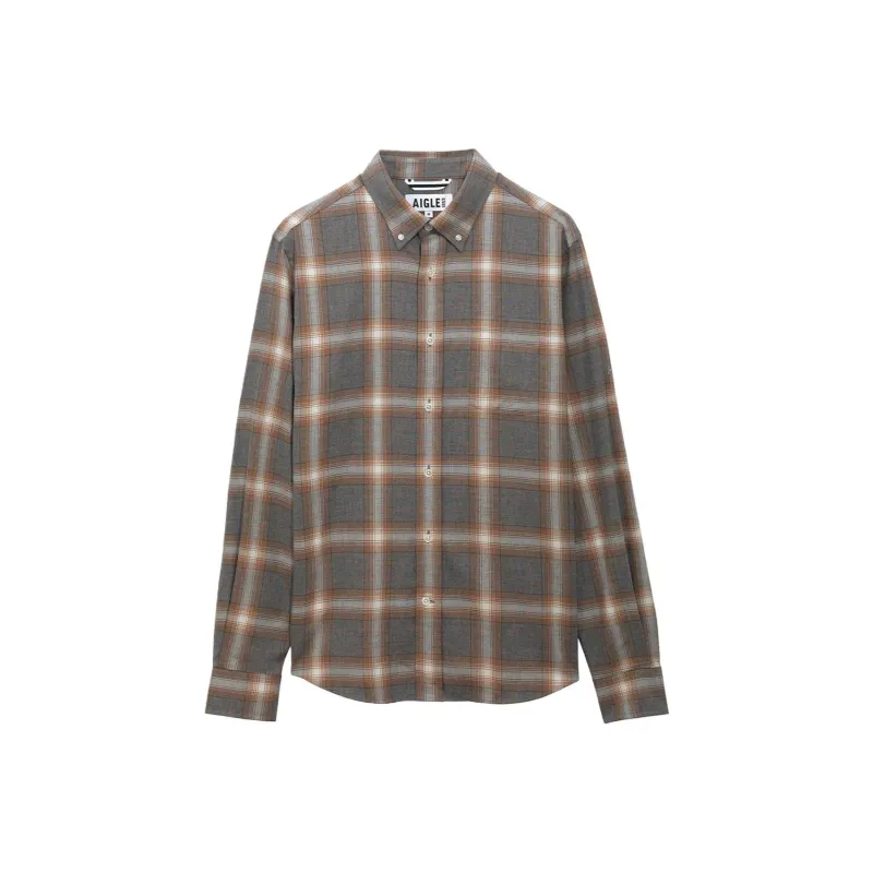 AIGLE Flanel Check Long Sleeve Shirt Men's-16