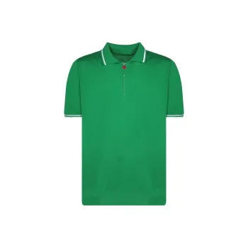KITON Striped Edge Knitted Polo Shirt