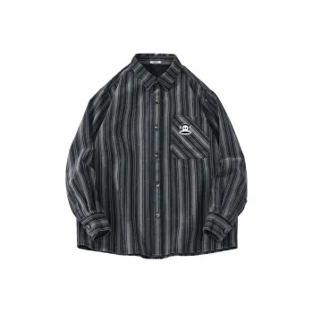 PAUL FRANK Shirt Men's Black Gray Stripes