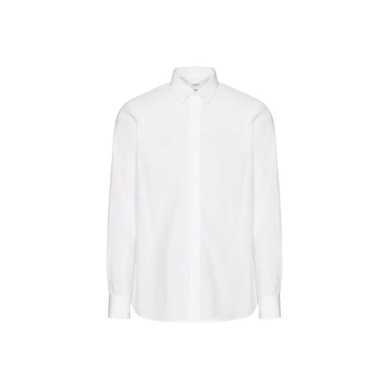 Valentino Stud Detailed Curved Hem Shirt-0