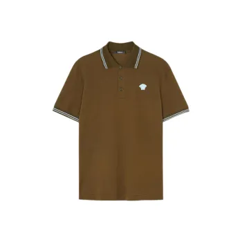 VERSACE Medusa Embroidered Short Sleeved Polo Shirt