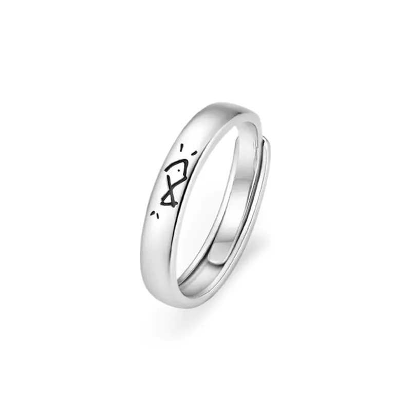 Old Fu Gold 999 Fine Silver Rings Unisex-5