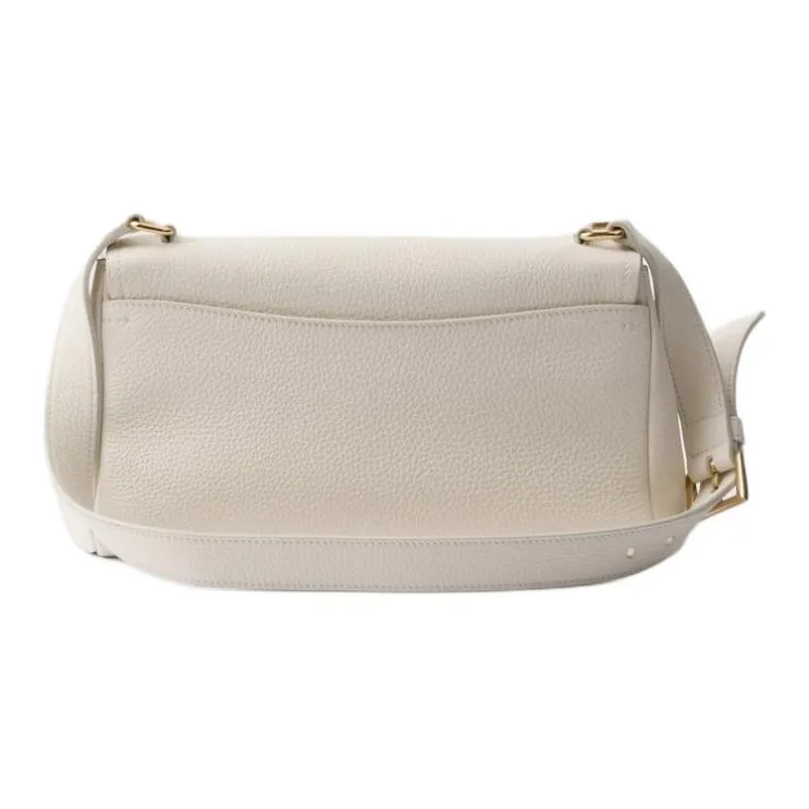 PRADA Calfskin Shoulder Bag Small Size Women's White-2