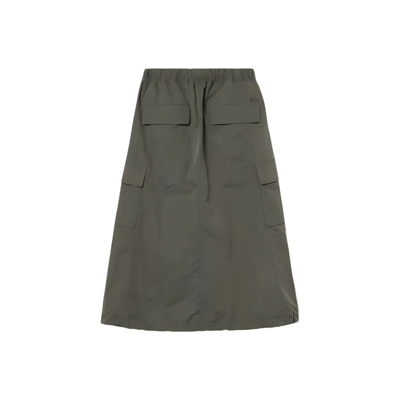 LACOSTE Casual Long Skirt Women's Khaki Olive-1