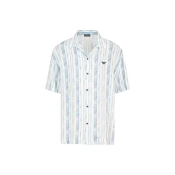 EMPORIO ARMANI SS25 Shirt Men's Blue White