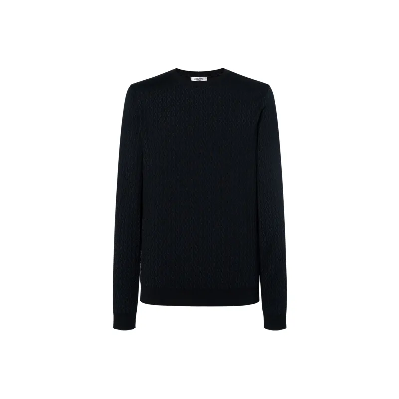 Valentino Sweaters Men Blue Black-0