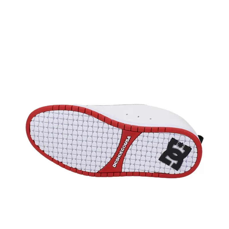 DC Shoes Court Graffik Low Top Skateboard Shoes Men's White Red-4