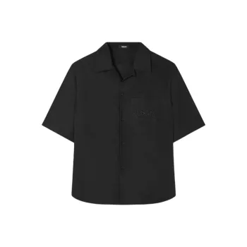 VERSACE Barocco Printed Short Sleeved Poplin Shirt