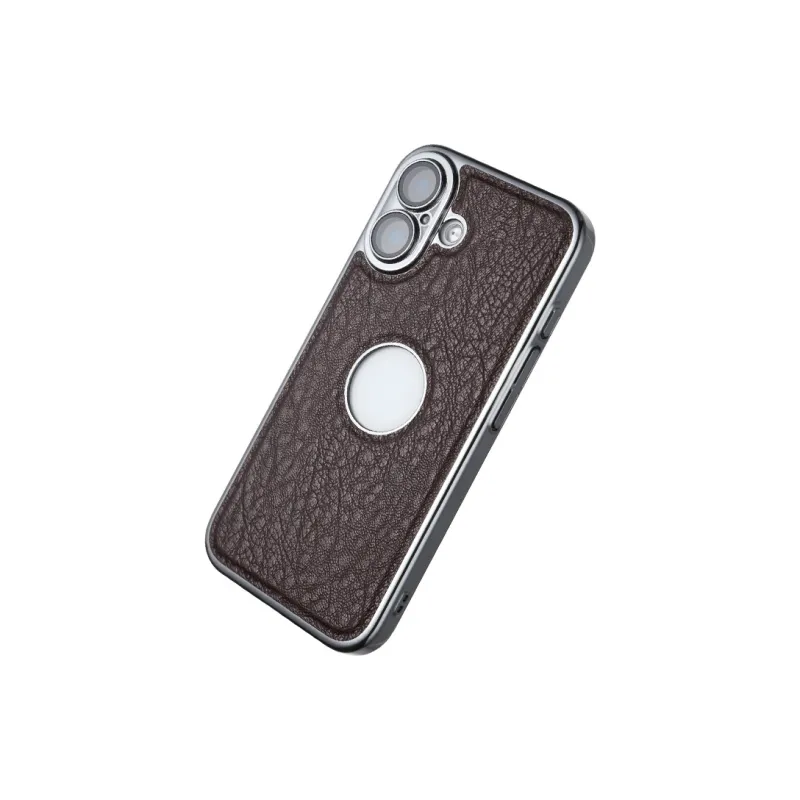 Kona Chun Genuine Leather Material Nostalgic Classic Tricolor Phone Cases Compatibility Apple 16/15/14/13/12/iPhone 16-5