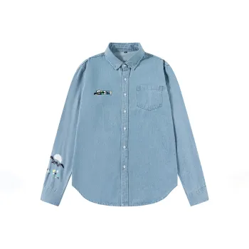 SHAUN THE SHEEP Denim Shirt Unisex Light Blue