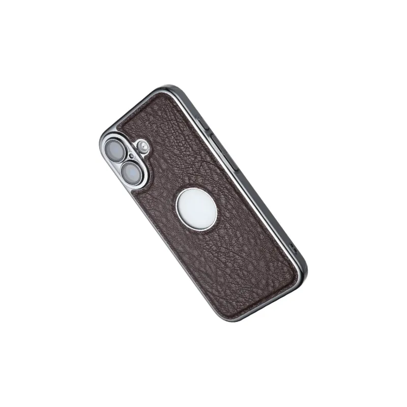 Kona Chun Genuine Leather Material Nostalgic Classic Tricolor Phone Cases Compatibility Apple 16/15/14/13/12/iPhone 16-4