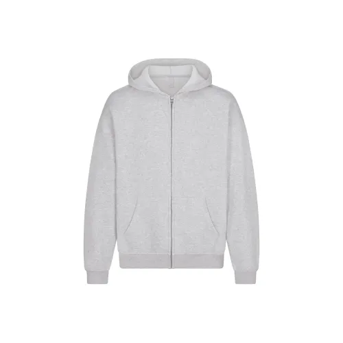 SKIMS FLEECE LOUNGE MENS RELAXED ZIP UP HOODIE Sweatshirt Men's Light Heather Grey