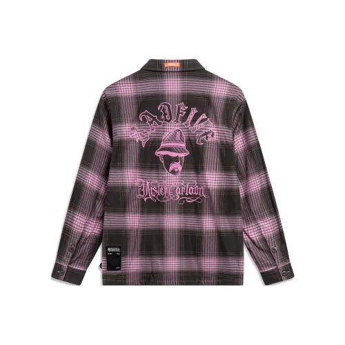 LiNing Badfive Shirt Men's Obsidian Gray Dream Pink Road Gray