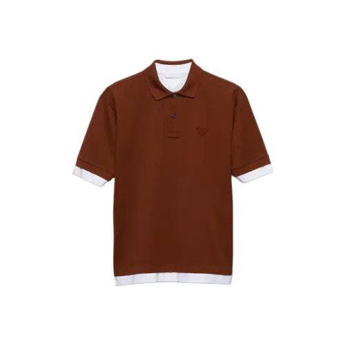 PRADA Cotton Polo Shirt Polo Shirt Men's Brown