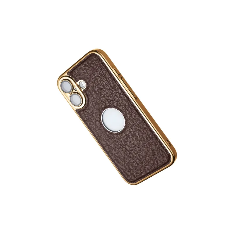 Kona Chun Genuine Leather Material Nostalgic Classic Tricolor Phone Cases Compatibility Apple 16/15/14/13/12/iPhone 16-1