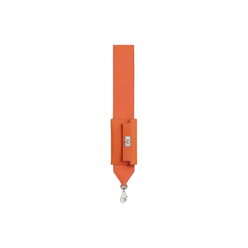 HERMES Kelly Pocket Swift Calfskin With Epsom Calfskin Bag Strap Unisex Orange-2
