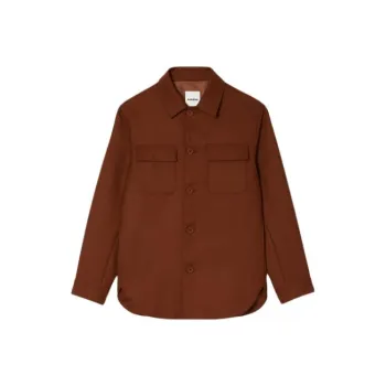 Sandro Wool Blend Overshirt Shirt Men's Red Brown