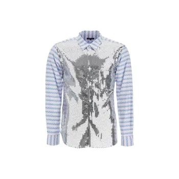 COMME Des GARCONS HOMME PLUS Sequined Striped Shirt