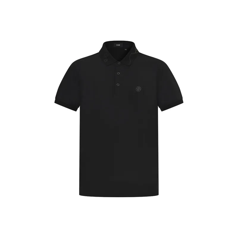 RARE Short Sleeved Polo Shirt Men's Black-0