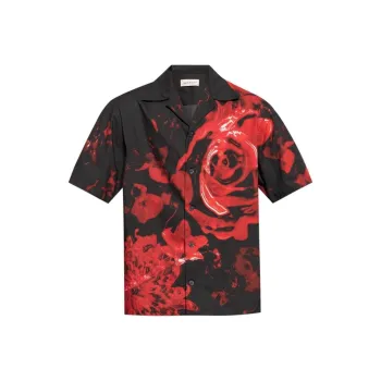 Alexander McQueen Floral Printed Hawaiian Shirt