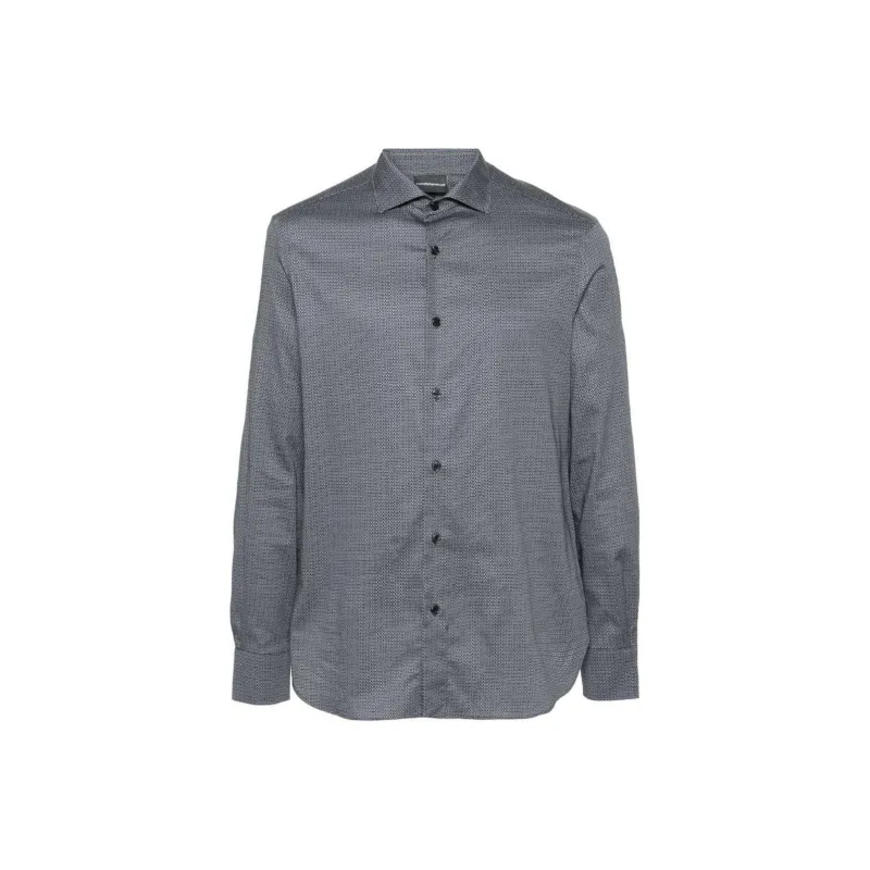 EMPORIO ARMANI Geometric print Poplin Shirt-0