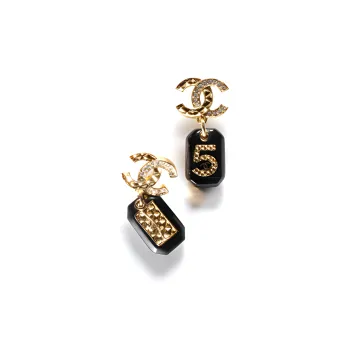CHANEL Earrings Women's Black