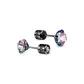Black Colored Zircon-Iridescent Star Stud Earrings (6MM)