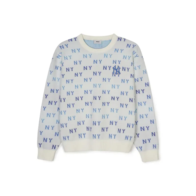 MLB New York Yankees Sweatshirt Unisex Cream White-0