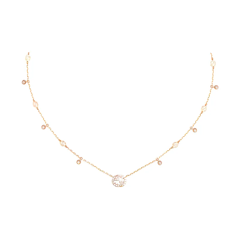 GUCCI 18K Rose Gold, Diamond Necklaces Women's Rose Gold-0