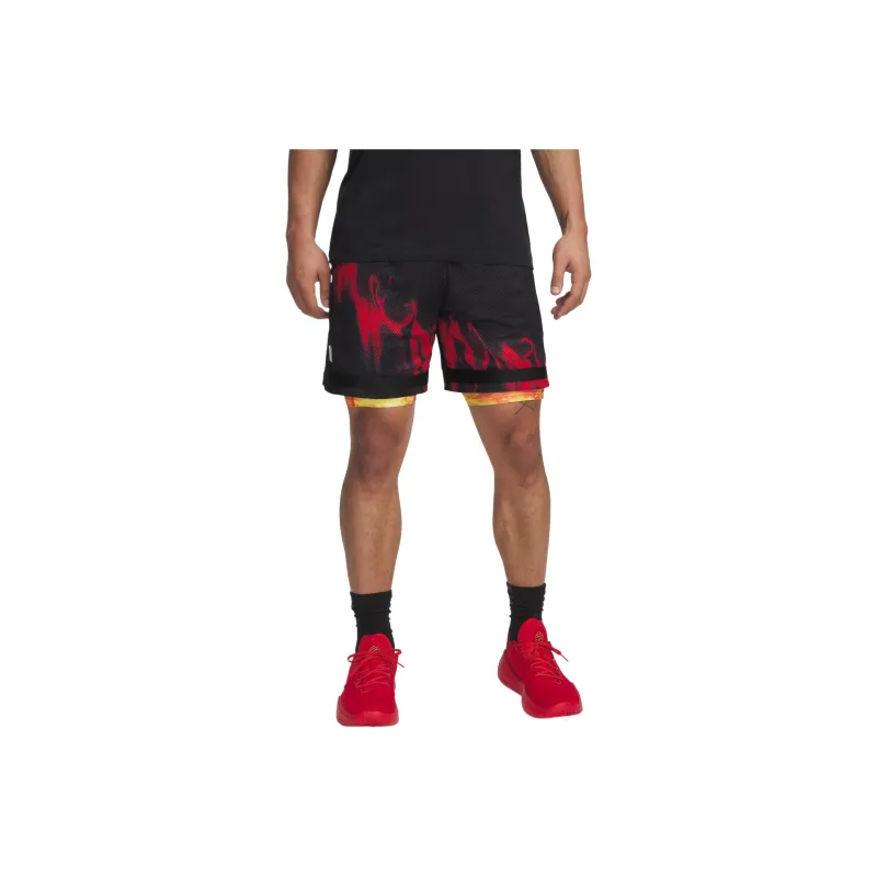 Under Armour Casual Shorts Men's Black Red 001-1
