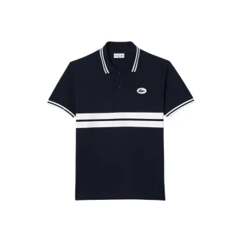 LACOSTE Polo Shirt Men's Marine Blue/White