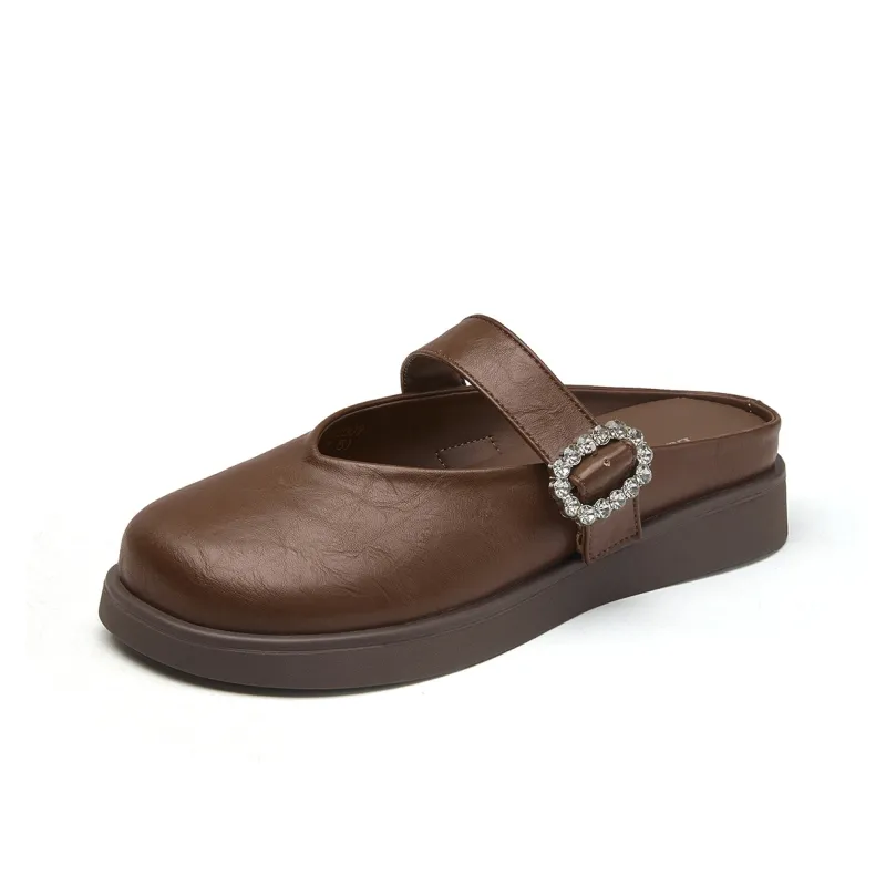 La Chapelle Rubber Sole Abrasion Resistant Closed Toe Slippers Women's-1