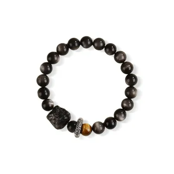 MUXIANG Obsidian Bracelets Unisex