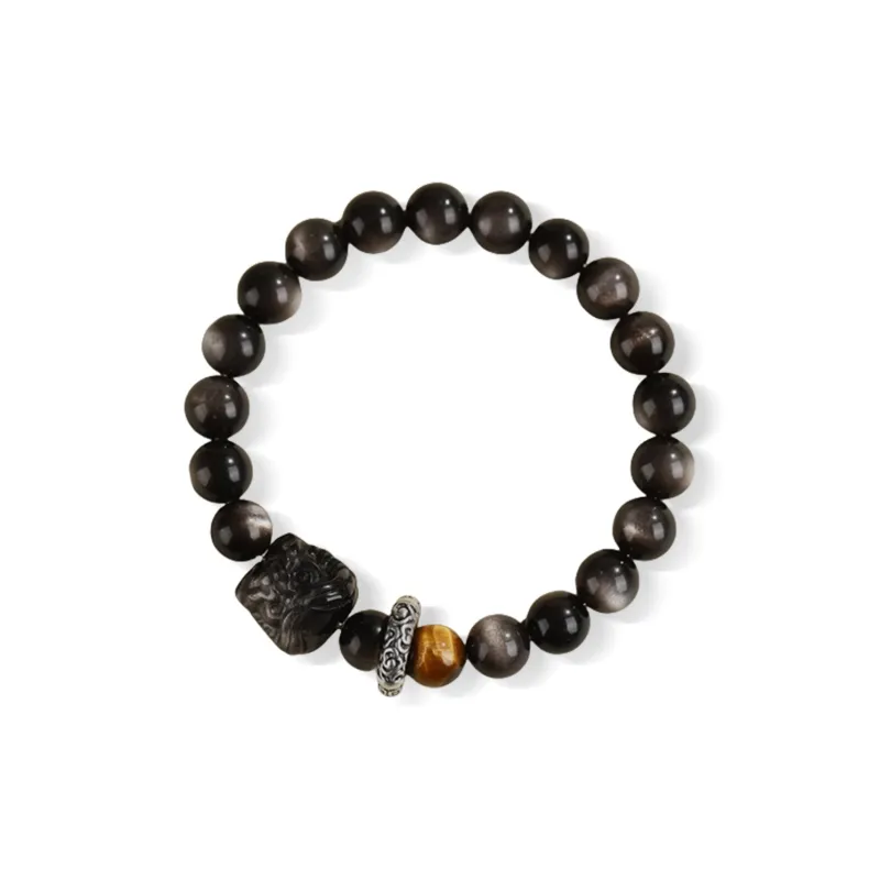 MUXIANG Obsidian Bracelets Unisex-0