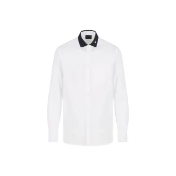 EMPORIO ARMANI Satin Shirt With Contrasting Ribbed Collar