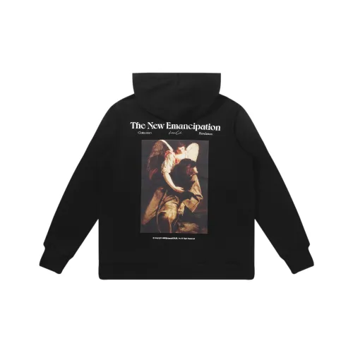 HARSH AND CRUEL Vintage Medieval Theme Saint Francis And Angel Oil Painting Print Loose Fit Hoodie Unisex
