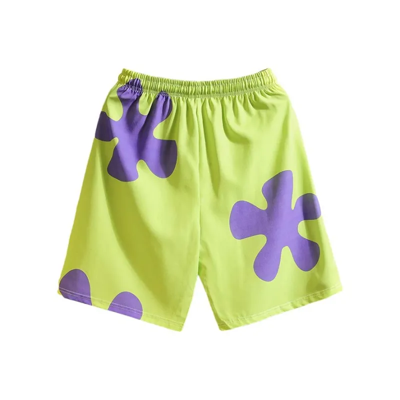PAINT STAIN Casual Shorts Unisex Green Image Color-1