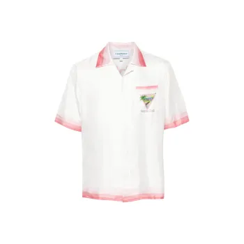 CASABLANCA Cuban Collar Short Sleeve Shirt