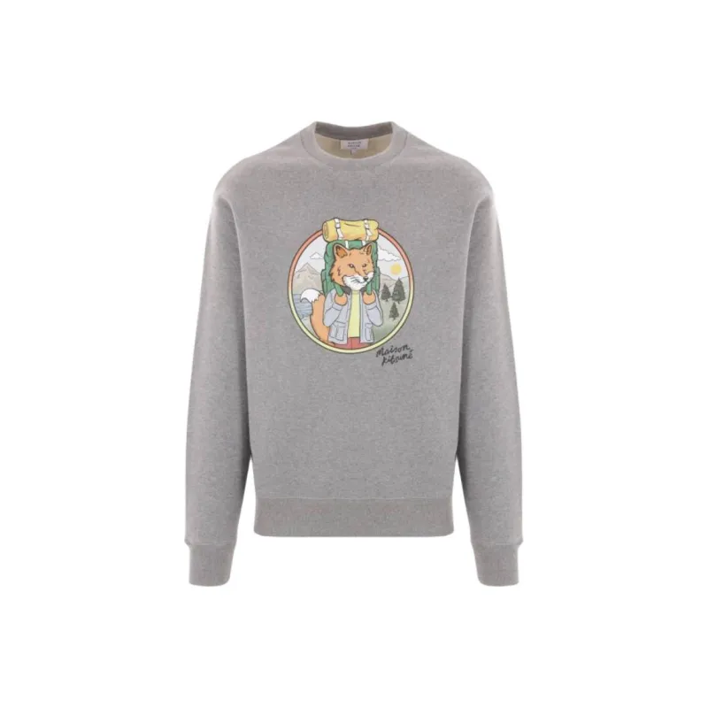 Maison Kitsune Fox Printed Crewneck Sweatshirt-0
