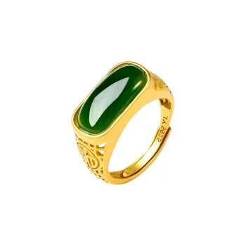 Oriental Jade Rings Jasper Women's