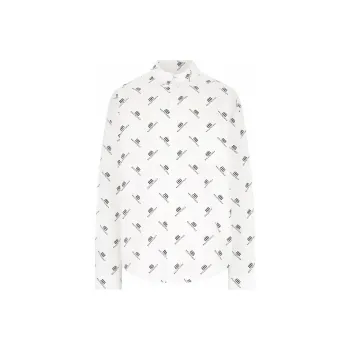 Balenciaga Allover Bb Logo Printed Long Sleeved Shirt