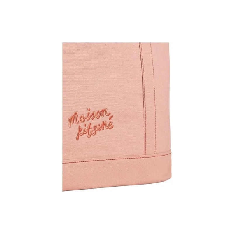 Maison Kitsune Fabric Tote Bag, Shopping Bag, Handbag Medium Size Women's Ceramic Enamel Pink-4