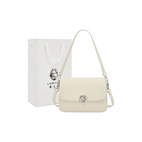 Old Man's Head Top Grain Cow Leather Classic Shoulder Bag Regular Women's Black/White/Gray
