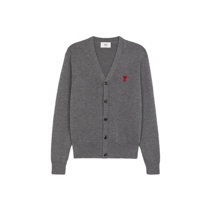 Ami Paris Ami De Coeur Extrafine Merino Wool Cardigan-0