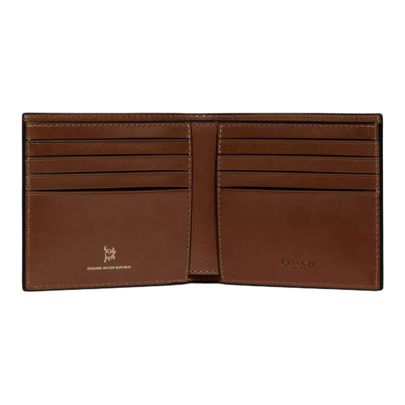COACH Billfold Wallet Buffalo Leather Coin Purses Wallets Men's Brown-1