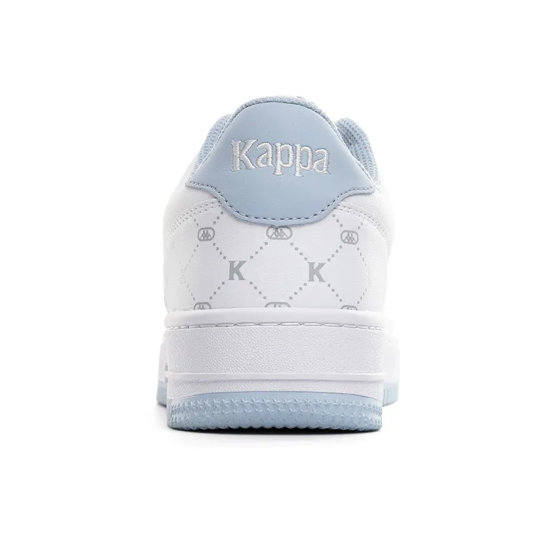 Kappa Flowers Back to Back Cushioning, Wear Resistant Low Top Skateboard Shoes Women's White Blue-4