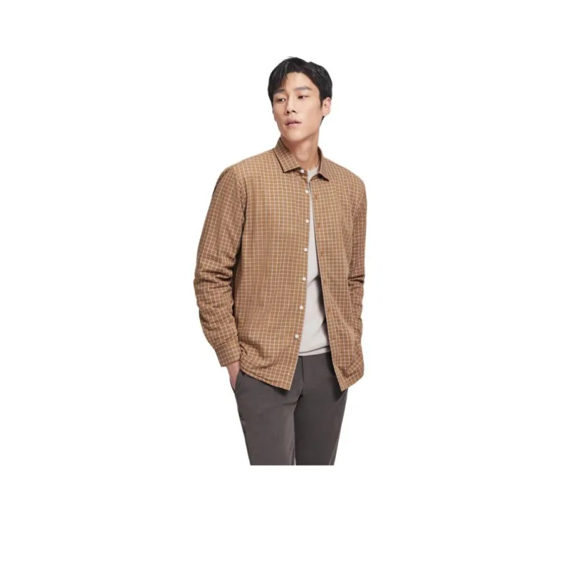 GOLDLION Shirt Men's Coffee Plaid-0