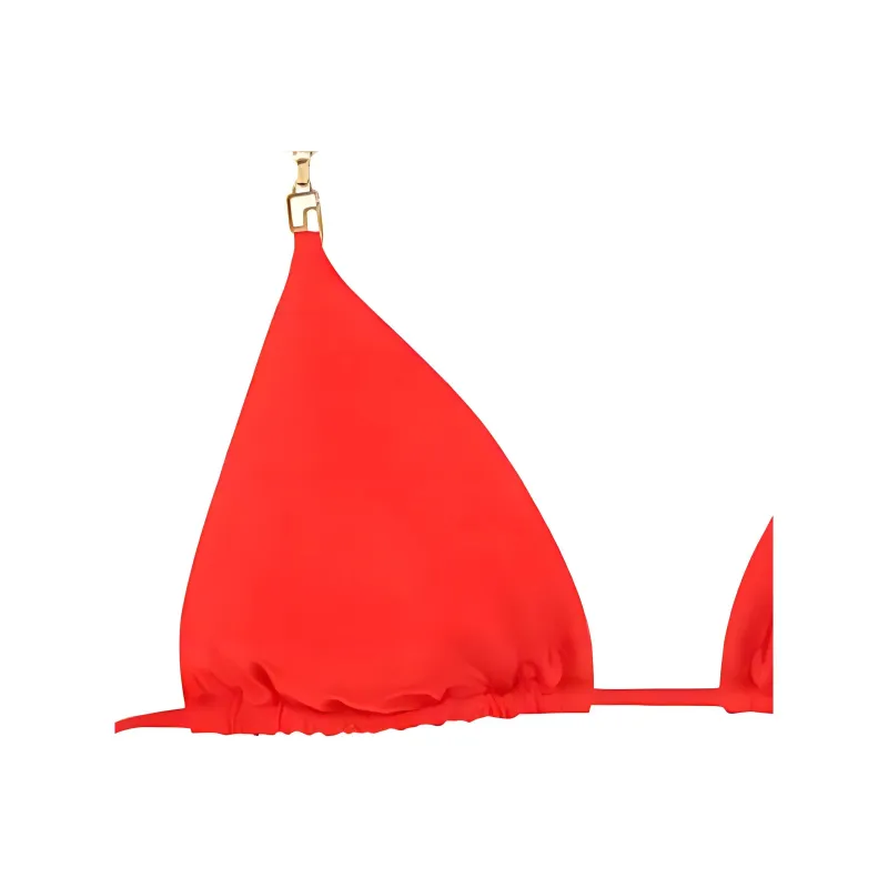 VERSACE Greca Chain Bikini Top 'Red'-1
