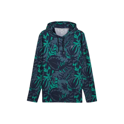 PUMA PALM TREE CREWCLOUDSPUN Palm Glitch MATTR Sweatshirt Men Dark Navy   Shiny Green